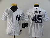 Youth Yankees 45 Gerrit Cole White 2020 Nike Cool Base Jersey,baseball caps,new era cap wholesale,wholesale hats